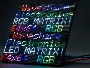 waveshare 64x64 4096 Pixels RGB Full-Color LED Matrix Panel 3mm Pitch Displaying Text/Colorful Image/Animation Adjustable Brightness Chainable Design,Compatible with Arduino/Raspberry Pi