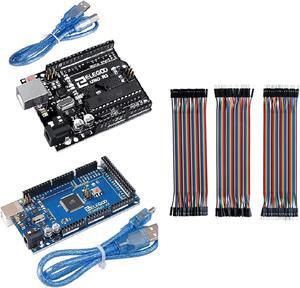 ELEGOO UNO R3 Board for Arduino & Mega R3 Board for Arduino & 120pcs Dupont Wire