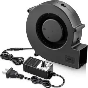 GDSTIME 140mm x 40mm Variable Speed Blower Fan, 110V 120V 220V AC Powered 5.5 inch Squirrel Cage Radial Centrifugal Fan with 5 to 12v DC Speed Control Dual Ball Bearing High Speed