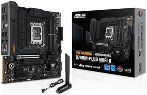 TUF Gaming B760M-PLUS WiFi II Intel B760 LGA 1700 mATX Motherboard (PCIe 5.0,4.0 M.2 Slots,DDR5,WiFi6E,Q-Antenna,2.5Gb Ethernet,DisplayPort,HDMI, SATA 6Gbps,USB 20Gbps) Support, Aura Sync