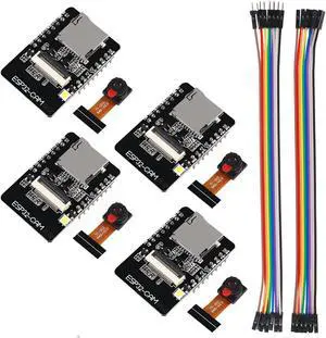 4PCS ESP32-CAM Camera Module ESP32 CAM WiFi Bluetooth Development Board ESP32 Wireless OV2640 Camera Module with Jumper Wire