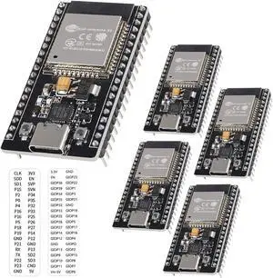 5Pcs ESP32 Development Board CP2102 Chip 38Pin Narrow Version WiFi + Bluetooth Microcontroller Dual Cores ESP-32 ESP-32D Board ESP-WROOM-32 2 in 1 Dual Core Low Power Consumption ESP-32 Type C