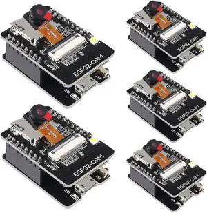 5 Set ESP32 Cam WiFi Bluetooth Development Board with OV2640 Camera Module + Micro USB to Serial Port CH340C 4.75V-5.25V Nodemcu for Raspberry Pi