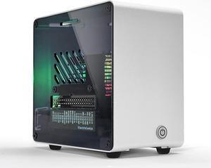ElectroCookie Raspberry Pi 5 Case, Aluminum Mini Tower Case with Cooling Fan and Color Changing Ambient Light (Silver)