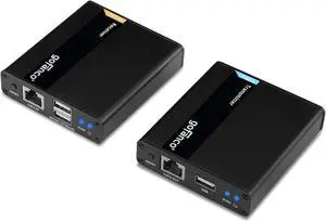 gofanco 1080p HDMI USB KVM Extender Over CAT6 / CAT7 Cable - Up to 230ft (70m), 2X USB 2.0 Keyboard/Mouse, Near Zero Latency, HDMI Loopout, Lightning/Surge/ESD Protection (KVMHDExt70)