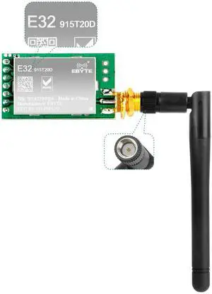 Gowoops SX1276 LoRa Radio Wireless 862-930MHz 915MHz UART Serial Module Transmitter Receiver + 915Mhz 3dBi SMA Antenna, Compatible with Arduino STM32 51 Single Chip Microcomputer