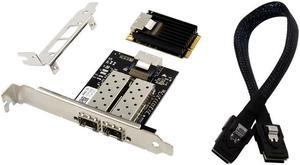 HINYSENO Mini PCI-E Dual Port 2 x SFP Ethernet 10/100/1000Mbps Gigabit LAN Card Network Interface Controller Card for Intel 350AM2 Chipset Full/Low Profile Bracket