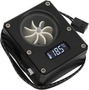 PC Water Cooling Meter, 12V 3pin G1/4 Thread Acrylic Rustproof Computer Meter Indicator for PC Computer Water Cooling System(Black)