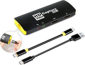 Mirabox Game Capture Card,USB3.1 Type C HDMI Capture Card,1080P 60FPS HD Audio Video Capture Device CamLink for PS4 Switch OBS Youtube Live Streaming and Recording,Compatible With Windows Mac OS Linux
