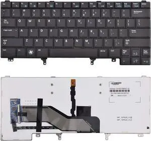SUNMALL Replacement Keyboard with Backlit Compatible with Dell Latitude E5420 E5430 E6220 E6320 E6330 E6420 E6430 E6440 Series US Layout Black (Without Pointer Stick)