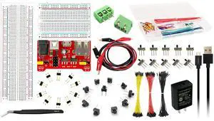 MakerSpot Breadboard Connection Kit 400point and 830point w/Dual Voltage Power, Screw Terminal Blocks, Jumper Wire, Tweezer & Crocodile Clip for Raspberry Pi Arduino Led Diode & DIY IoT Projects