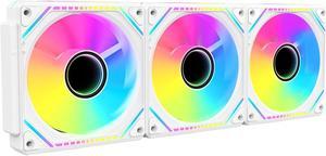 Pxyz Computer Case Fans 120mm aRGB 5v-3pin,Computer Cooling Fan 1800 RPM,Addressable RGB LED System Fan Silent,PWM RGB Fan for Gaming PC,Adjustable Color LED PC Cooling Fan 3 Pack (White 3 Pack)