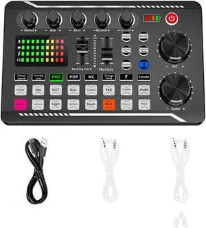 Soundboard,Sound Effects Board,Sound Board,Sound Mixer Board,Bluetooth-Compatible Sound Card with Multiple Sound Effects & LED Light,Sound Board for Phone,Computer,Live Streaming Equipment