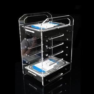 DIY Acrylic Transparent Hard Drive Rack, 3.5 Inch Desktop Clear Acrylic Hard Drive Stand DIY Hard Drive Stand (6 Layers)