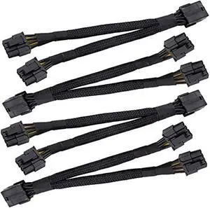 TeamProfitcom 16 AWG GPU VGA PCI-e 8Pin PCI Express Graphics Video Card GPU VGA 8 Pin Female to Dual GPU 8(6+2) Pin Male GPU 8 pin Splitter Power Sleeved Cable 8 Pin GPU 12-inches (4 Pack)