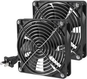 UMLIFE 2PACK EC 120mm x 38mm Dual Ball Bearings 120mm x 120mm x 38mm DIY Cooling Ventilation Exhaust Fan 110V 115V 120V 220V 240V AC Axial Case Muffin Fan