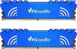 DDR4 RAM 16GB Kit (2x8GB) 2666MHz CL19 UDIMM Wlizedle Desktop Memory PC4-21300 288-Pin 1.2V 1Rx8 Non-ECC Unbuffered PC Computer Sdram Sticks Module Upgrade, Blue