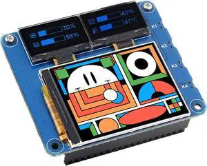 Triple OLED/LCD HAT for Raspberry Pi 5/4B/3B+/3B/Zero W/Zero 2W, Onboard 2inch IPS LCD Main Screen 240x320 SPI Interface and Dual 0.96inch OLED Secondary Screens 128x64 I2C Interface