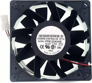 PFB1224UHE-8f53 Cooling Fan DC24V 2.40A 12CM 120×120×38mm, 2-Wire high air Volume Inverter Cooling Fan