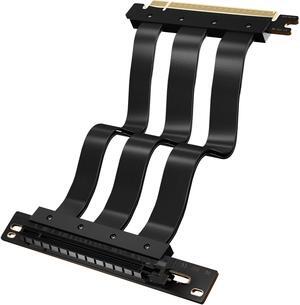 XRIKUI PCI-E 4.0 16X Extension Riser Cable for Vertical GPU Mount Flexible Cable High Speed Extension Adapter Cable 20cm(Black 90 Degrees)