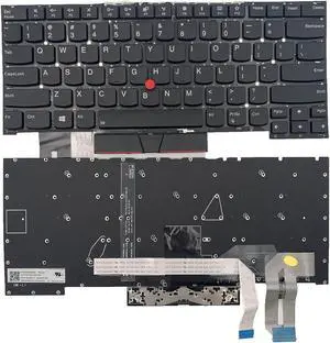 Laptop Replacement US Layout Backlit Keyboard for Lenovo Thinkpad T490s T495s SN20R66042 02HM208 02HM280 Black