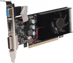 Yunseity Graphics Card, GT610 2GB 64bit DDR3 Gaming Graphics Card, 2560x1600 Resolution, 1000MHZ Core Frequency for HDMI VGA DVI PCI Express x16for Desktop Computer Gaming GPU