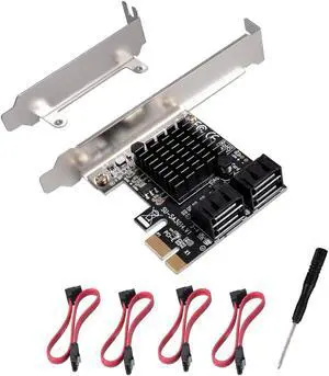 4-Port SATA 3.0 PCIe Expansion Card with Low Profile Bracket