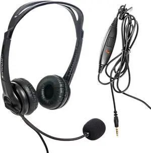 Spracht ZUM3500 Stereo 3.5mm and USB Dual Ear Universal Headset with Microphone | Office Headset for Computer, Smartphones & Tablets | Plug-and-Play, no Drivers |The Ultimate USB Headset Experience