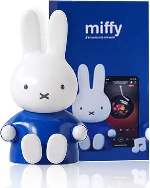 Miffy Portable Bluetooth Speakers, Cute Portable Wireless Speakers with Loud Stereo Sound, Built-in Mic, TF-Card Slot, Dual Pairing,40H Playtime for Room, Desk Decor, for her (Blue)