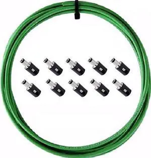 LAVA CABLE Tightrope DC Power Solder Free Kit 10' Cable 10 Plugs + Stripping Tool (Green)