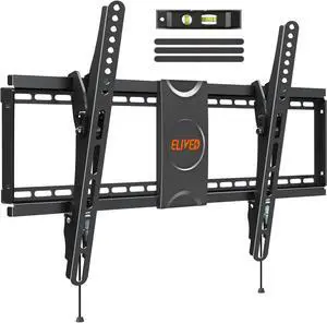 ELIVED UL Listed TV Wall Mount for Most 37-75 Inch Flat Screen Curved TVs, Universal Tilting Mount fits 16, 18, 24 Studs, Low Profile TV Bracket Max VESA 600x400mm, Loading Capacity 99 lbs. /45kg