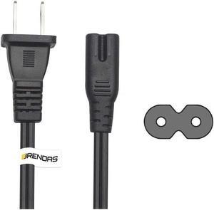 (10 Pack) AC Power Cord for TV Compatible with LG Samsung Sony Insignia TCL Roku Toshiba Hisense HDTV, PS4 PS5 PS3, Replacement 2 Prong Power Cable. (6-Feet, 10-Pack)