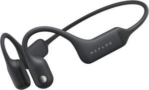 HAYLOU PurFree OpenEar Bone Conduction Headphones Bluetooth 52  IP67 Waterproof Wireless Sport Earphones for Cycling and Running  CVC Dual Mic Noise Reduction Call Bright Black