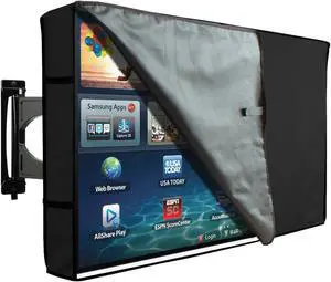 KHOMO GEAR Outdoor TV Cover with Clear Front Universal Weatherproof Protector for 36-38 Inch TV - Fits Most Mounts & Brackets