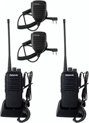 Retevis RT1 Long Range Walkie Talkies,High Power 2 Way Radio with 3000mAh Rechargeable,Emergency Alarm Walkie Talkie for Hunting(2 Pack)