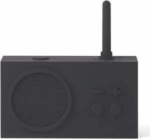 Lexon TYKHO 3 Wireless Bluetooth Speaker and FM Radio, Splashproof and Rechargeable - Black