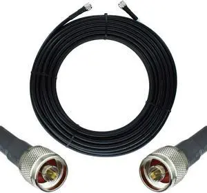 Bolton 75ft LMR400 Equivalent Heavy Duty Ultra Low Loss Coax Cable - N Male to N Male - Black - for Home and Commercial Signal Booster
