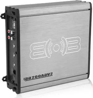 Belva BB200ABv2 500W Peak Monoblock Car Amplifier, Class A/B, 2-Ohm Stable, 200W RMS at 4, 500W RMS at 2, Adjustable Gain, Low-Pass Filter, Bass Boost, Remote Bass Knob