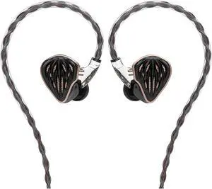 Hidizs MS5 4BA+1DD Hybrid 5 Drivers HiFi in-Ear Monitors Earphone, Detachable 0.78mm 2 Pin Cable 3.5mm Plug Replaceable Pneumatic Sound Tuning Filters for Audiophile Singer Musician