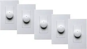 Niles 5 Pack VCS100K In Wall Rotary Switches, White, ON-ON Operation