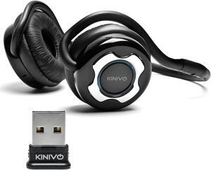 Kinivo BTH220 Bluetooth Stereo Headphones with BTD-400 USB Bluetooth PC Adapter (Black, Bluetooth 4.0, Compatible with Windows, Raspberry Pi, Linux, Wireless Music Streaming and Hands-Free Calling)