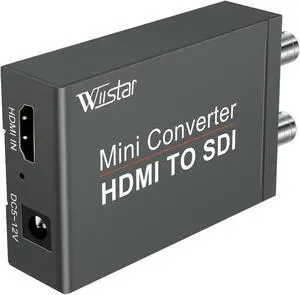 Wiistar HDMI to SDI Converter HDMI Input to SDI 2 Output Support SD/HD/3G-SDI 1080P FHD 1 in 2 Out for Camera HDTV