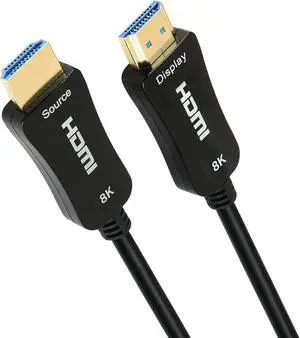 iBirdie Fiber Optic HDMI 2.1 Cable 150 Feet 46 Metre, Directional Active Cord Work on 8K 60hz, 4K 120hz, 4K 144hz, HDCP 2.3, Ultra High Speed Compatible for Apple-TV Dolby Vision Atmos PS5 4080