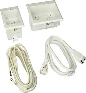 PowerBridge Solutions TWO-PRO-12 Dual in-Wall Cable Management for Wall-Mounted TVs, 12' NM-B Cable, White