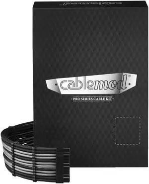 CableMod E-Series Pro ModFlex Sleeved Cable Kit for EVGA G/G+ / P/P+ / T (Black + Silver)