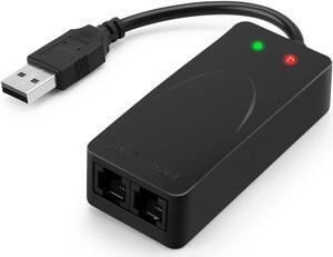 AGPtek External USB 2.0 3 in 1 Data Voice Dial Up Modem 56K V.92 V.90 CX93010 WIN7 Receive Send Fax on Computer with RJ11 Cable