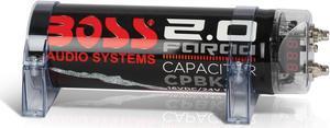 BOSS Audio Systems CPBK2 Car Capacitor - 2 Farad, Energy Storage, Enhance Bass From Stereo, 3 Digit Voltage Display, Charging Status LED