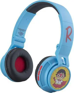 Ryans World Kids Bluetooth Headphones, Wireless Headphones with Microphone Includes Aux Cord, Volume Reduced Kids Foldable Headphones for School, Home, or Travel