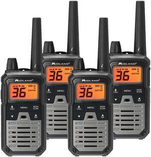Midland T290VP4 High Powered GMRS Two Way Radios - 4 Pack Bundle w/Headsets & Chargers