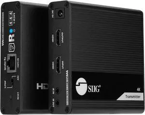 SIIG 230ft 4K HDMI Extender with Loop-Out & Daisy Chain, HDMI 2.0 HDR Balun, HDCP 2.2, EDID Learning, Near Zero Latency, ARC & Audio Extractor, Mounting Kit (CE-H26M11-S1)